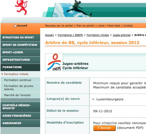 Cours de formation pour arbitres - cycle inférieur -12BBAI1