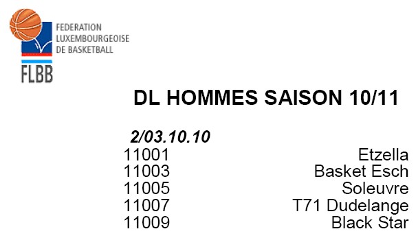 Programme tour qualificatif divisions nationales saison 2010/11