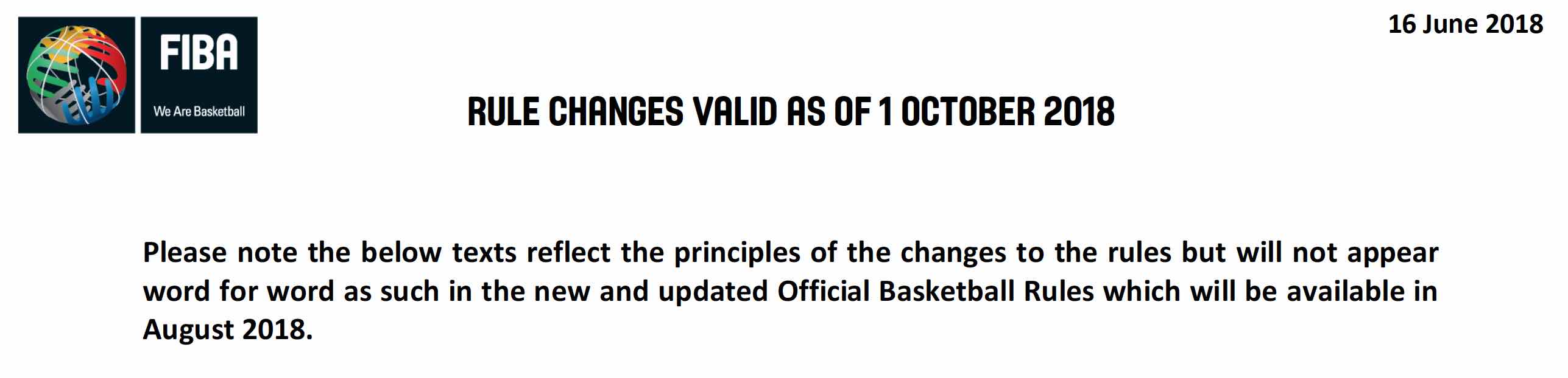 Wide range of changes to the official rules of basketball