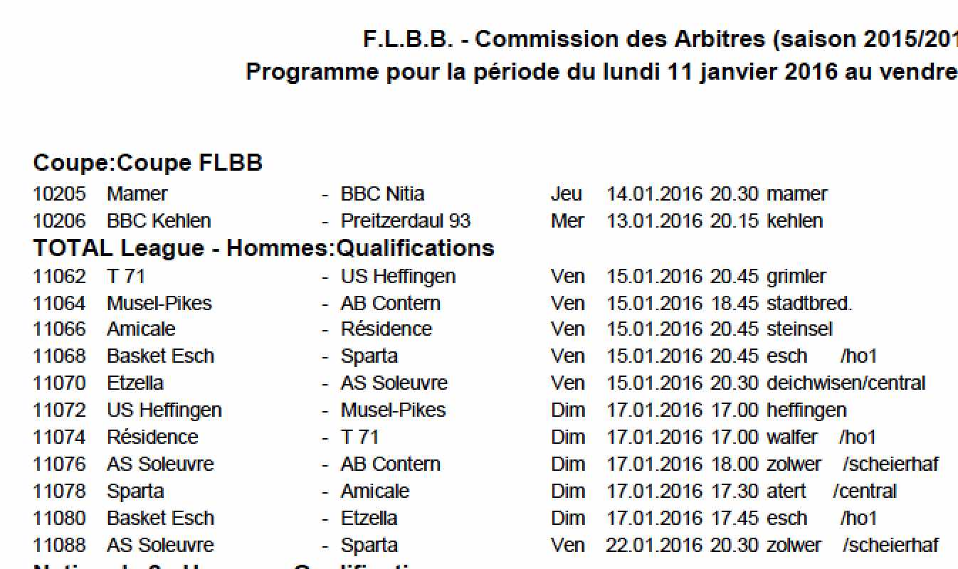 Convocation 15/16 - N° 15 