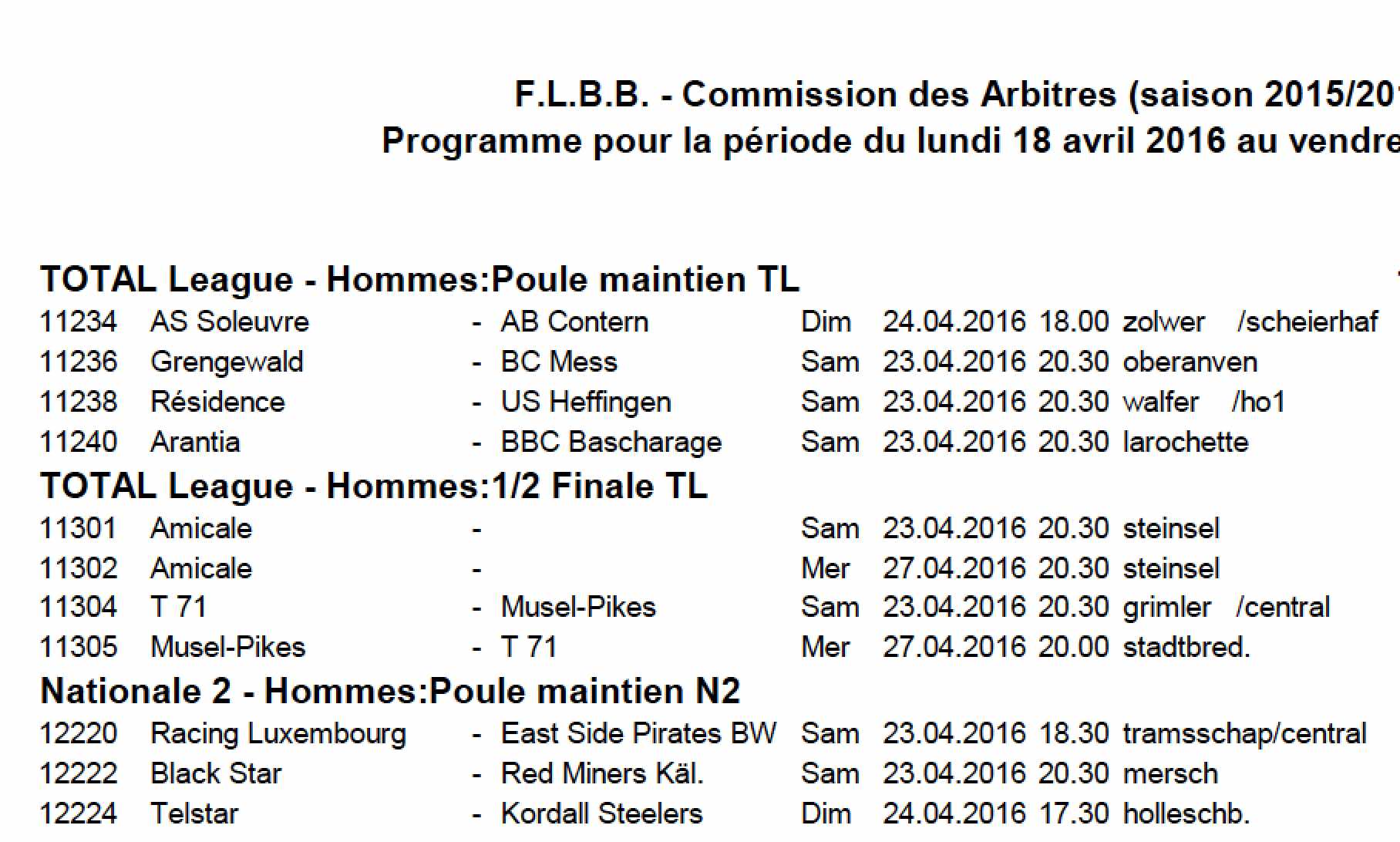Convocation 15/16 - N° 28