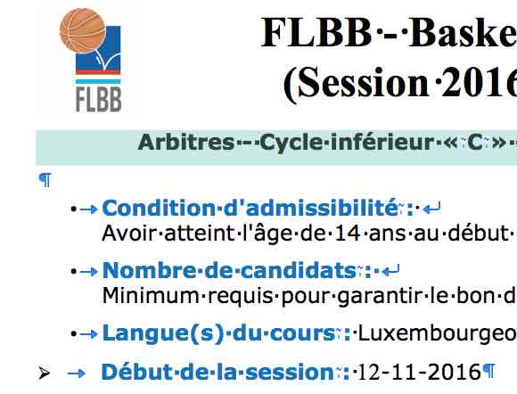 Formation Arbitre cycle inférieur, session 2016