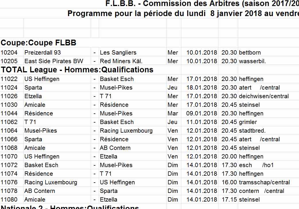 CONVOCATION 17/18 - N° 16