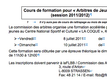 Formation "Arbitres de Jeunes"