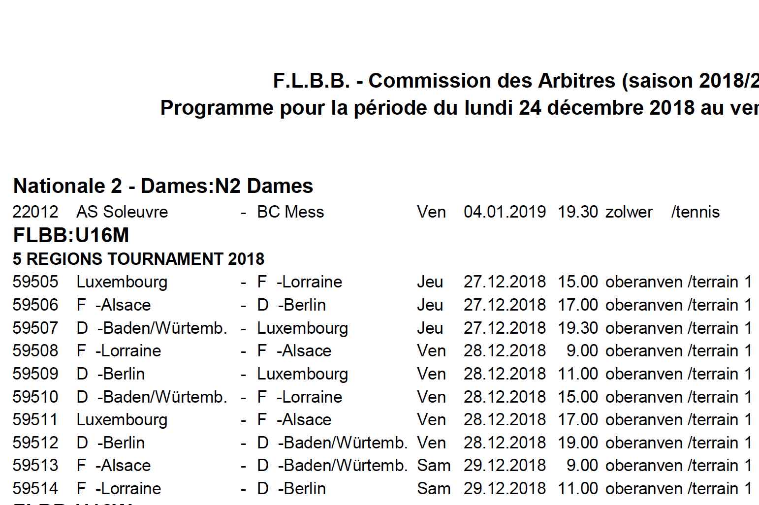 Convocation 18/19 - N° 16