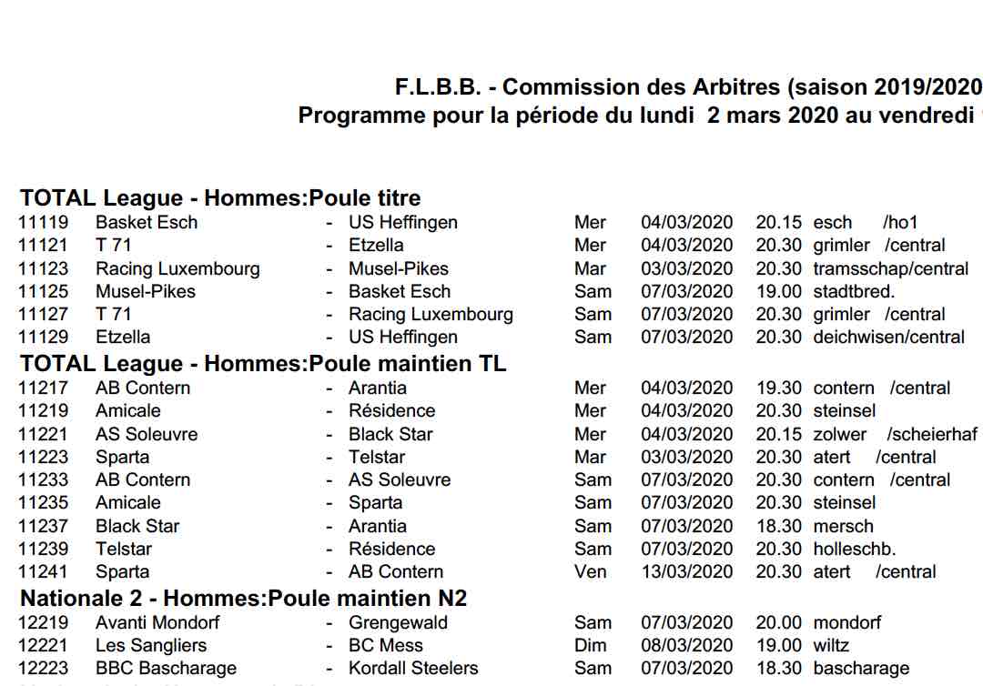 Convocation 23 - N° 23