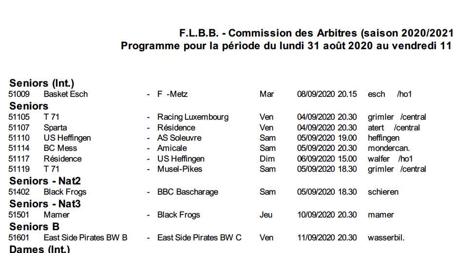 Convocation 20/21 - avant-saison 01 