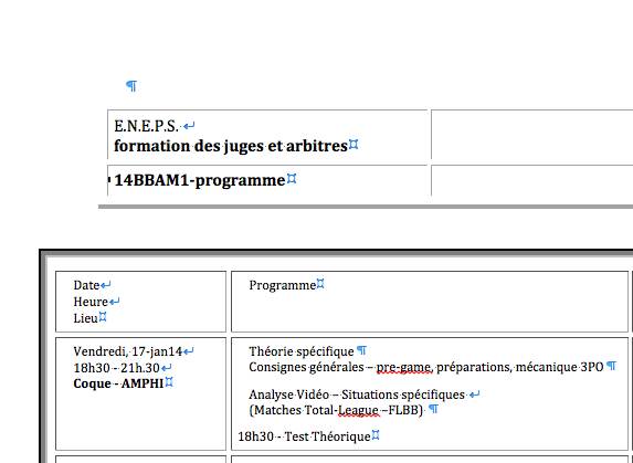 E.N.E.P.S. formation des juges et arbitres - cycle moyen 14BBAM1